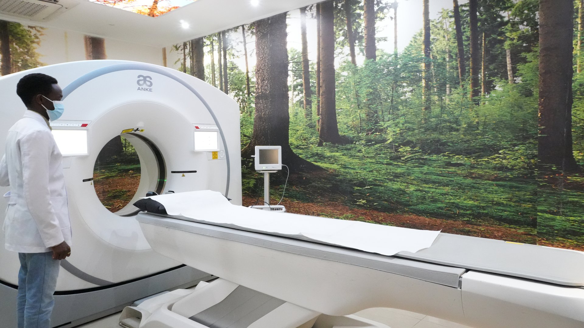 128-slice low-dose CT scanner suite at Rayhaan Healthcare in Nairobi