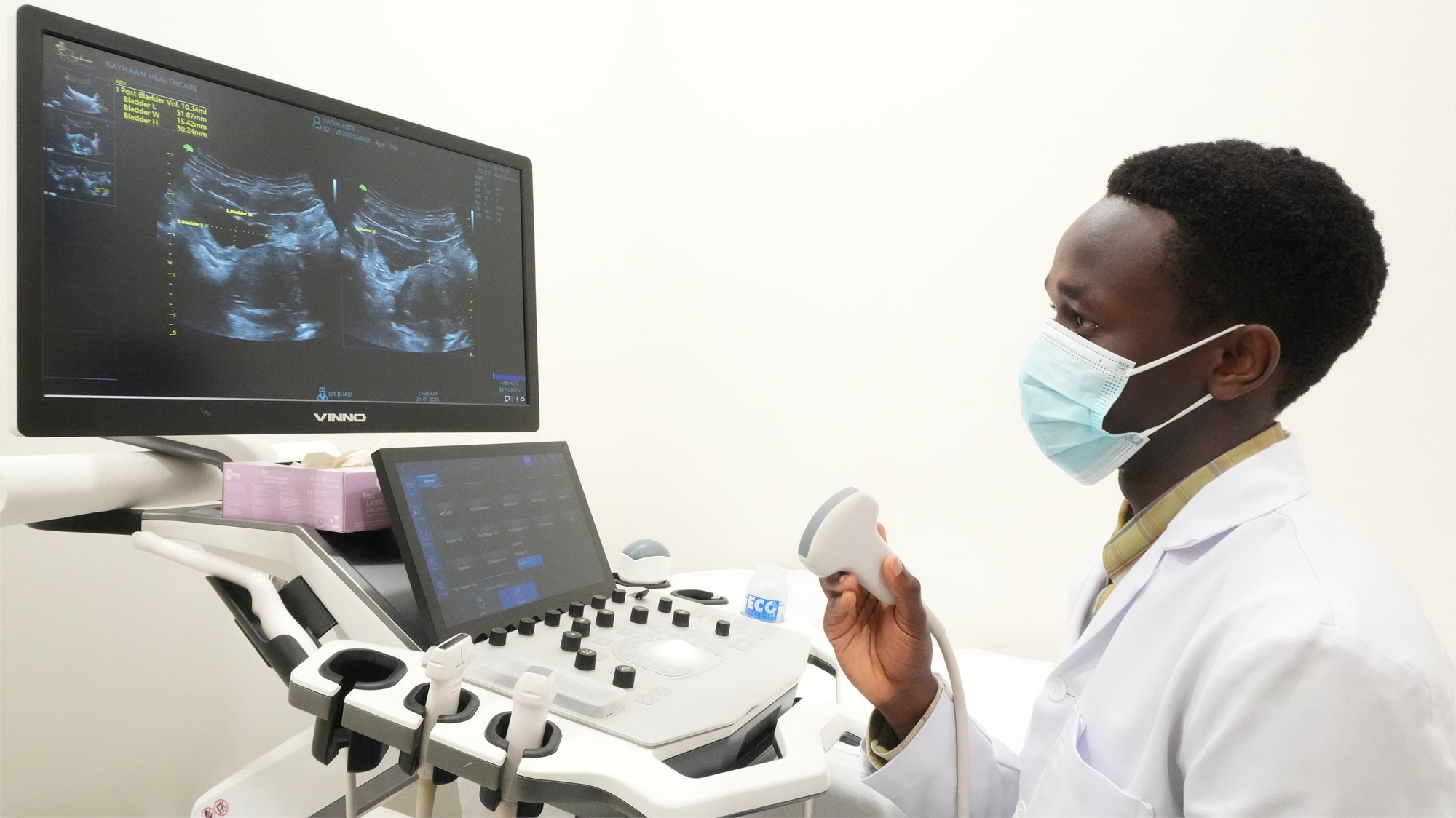 Rayhaan Healthcare technologist providing ultrasound imaging